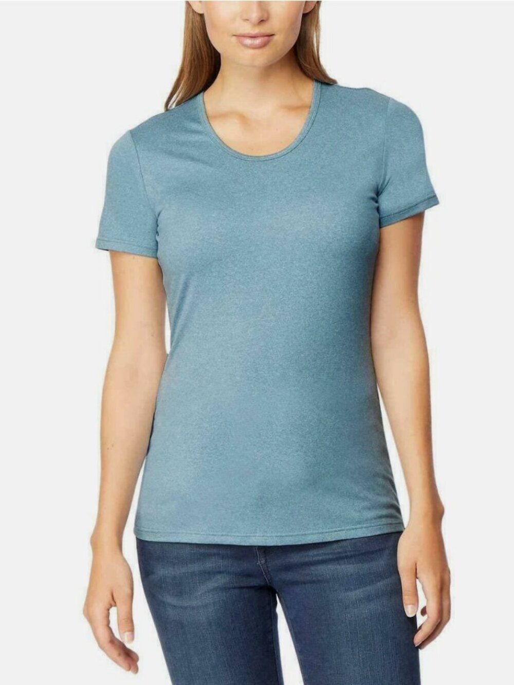 32 Degrees Women's 2 Pack Short Sleeve Scoop Neck XL White / H Teal